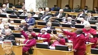 CHAOS In Parliament DA Chanting Mbete Must Go [upl. by Elocaj]