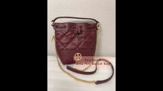 Tory Burch Willa mini bucket bag review and what fits inside [upl. by Kreegar]