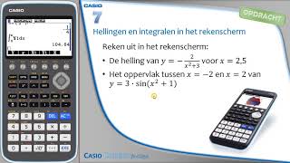 Casio fxCG50  Video 7 Hellingen en integralen in het rekenscherm [upl. by Corri397]