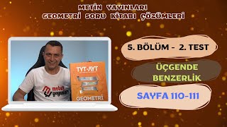 2 Test  5 Bölüm  Üçgende Benzerlik  METİN YAYINLARI [upl. by Lai]