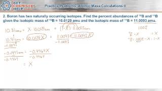 Chemistry Practice Problems Atomic Mass Calculations II [upl. by Tteltrab]