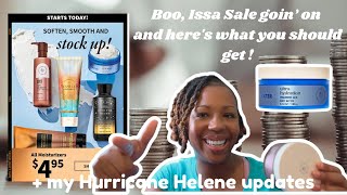 Budget where Budget who What to buy from the Moisturizer sale  my Hurricane Helene updates sale [upl. by Ogaitnas645]