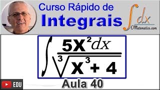 GRINGS  INTEGRAIS  Método da Substituição com raiz   Aula 40 [upl. by Zinah]