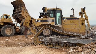 Caterpillar D8R Bulldozer Lays Εmbankments On Construction Site SotiriadisLabrianidis 4k [upl. by Amikehs]