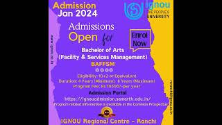 BA Facility and Services Management ignouranchi ignouadmission facilitymanagement servicemangt [upl. by Nnyluqcaj869]