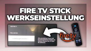 Fire TV Stick auf Werkseinstellung komplett zurücksetzen und Daten löschen  4k Max Tutorial [upl. by Teryl]