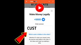 Make Money Legally Cats Code  Make Money Legally cats video code today [upl. by Nort490]