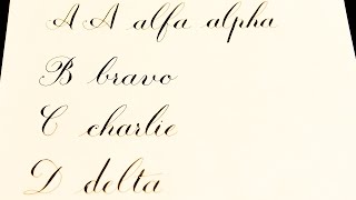 NATO phonetic alphabet A  D Calligraphy [upl. by Allehc]