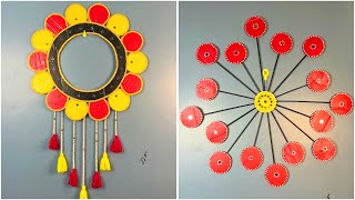 DIY Wall Art Craft  Colorful Wall Hanging amp Sunburst Decoration Using Recycled Materials [upl. by Stieglitz967]