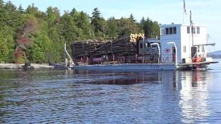 2012 barge on moosehead lake maine arriving with loaded truck [upl. by Fenwick]