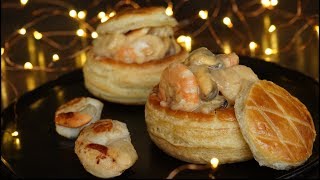 Seafood Bouchées à La Reine  Vol Au Vent  Bechamel Sauce  French Starter Recipe [upl. by Hcib]