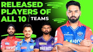 Released players of all 10 teams in IPL 2025  MI  KKR  CSK  RCB [upl. by Anileda]