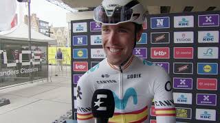 Oier Lazkano  Interview at the start  Dwars door Vlaanderen 2024 [upl. by Eehtomit509]