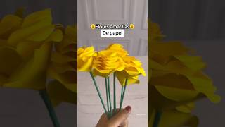 Flores amarillas de papel🌼💖 floresamarillas floricienta tutorial flores [upl. by Aynwad]