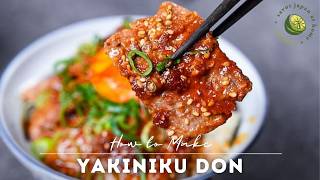 10 Minute Yakiniku Don 20 BBQ Style Beef Rice Bowl Recipe [upl. by Cinemod751]