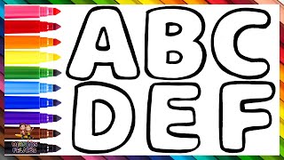 Dibuja Y Colorea El Abecedario 🔤🎨🌈 Aprende Letras y Colores en Español 🅰️🅱️ Dibujos Para Niños [upl. by Elyad]