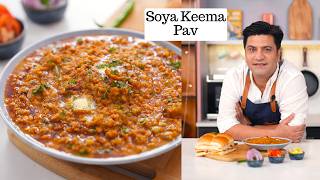 Street Style वेज सोया कीमा  मसालेदार Soya Keema Pav  Kunal Kapur Snacks Recipe  How to Cook Soya [upl. by Hgeilyak770]