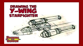 Star Wars How to draw the YWing starfighter [upl. by Ahsyla551]