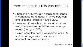 Homogeneity of Variance part 3 [upl. by Llewej]