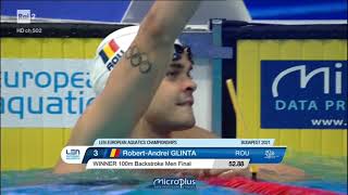 THOMAS CECCON European swimming championship 2021 100 back final 5302 [upl. by Volny]