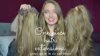 One Piece Clip In HairExtensions  Long Hair in 20 second [upl. by Collimore]