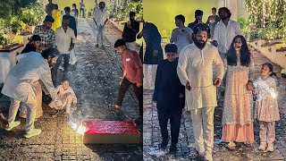 ALLU ARJUN DIWALI CELEBRATION 2024  PUSHPA 2  ALLU ARJUN FAMILY DIWALI GRAND CELEBRATIONS [upl. by Nurav]