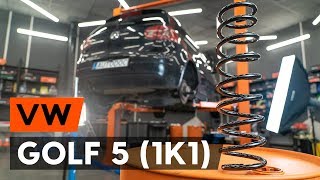 Hoe een spiraalveer achteraan vervangen op een VW GOLF 5 1K1 AUTODOCTUTORIAL [upl. by Ateikan]