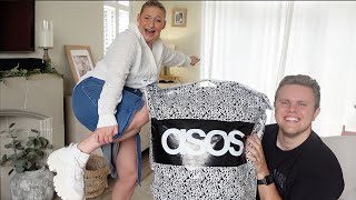 HUSBAND BUYS MY ASOS OUTFITS AUTUMN EDITION  James and Carys [upl. by Noffets666]