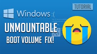 Windows 10 Unmountable Boot Volume FIX 2024 Tutorial [upl. by Rowe]