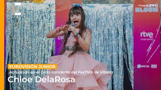 Chloe DelaRosa  quotMe pongo a ronearquot  Gran concierto de EurovisiónJunior  FesTVal de Vitoria [upl. by Tirma]