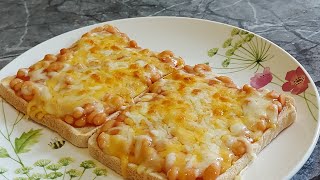 2 minutes breakfast recipe cheese and beans toast short breakfast cheese [upl. by Ayamat744]