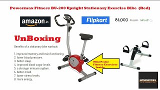 Powermax Fitness BU200 Upright Stationary Exercise Bike Unboxing Installation  Part 1  HomeWorks [upl. by Nyrat]