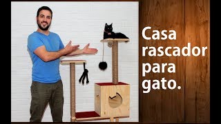 Cómo hacer un rascador para gatos Fácil y divertido CAT HOUSE DIY [upl. by Perrie]