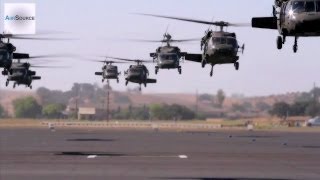 UH60 Black Hawk amp CH47 Chinook Takeoff In Massive Formation [upl. by Aititil]