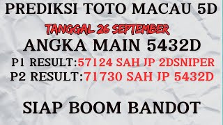 PREDIKSI TOTO MACAU 5D HARI INI 26 SEPTEMBER 2024  BOCORAN TOTO MACAU 5D HARI INI  TTM 5D [upl. by Joao]