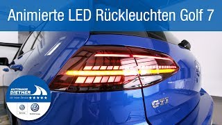 Animierte LED Rückleuchten an einem normalen VW Golf 7 VII [upl. by Alil845]