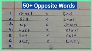 50 opposite words in English  Antonyms  oppositewords antonyms [upl. by Antipas]