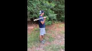 Bushcraft Weapon  making and using a spear thrower Atlatl [upl. by Eiramanel]