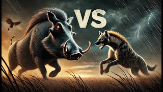 Giant Warthog vs Giant Hyena  Epic Battle  AIEnhanced [upl. by Acinorahs]