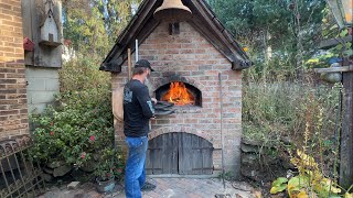 Firing the wood fired brick oven [upl. by Dabney52]