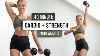 40 MIN SWEAT  STRENGTH Workout With Weights  Full body Toning amp Strengthening Home Workout [upl. by Annaeg61]