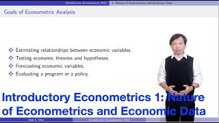 Nature of Econometrics and Economic Data  Introductory Econometrics 1 [upl. by Rese]