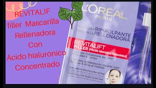 PROBANDO LA MASCARILLA RELLENADORA REVITALIFT FILLER CON ÁCIDO HIALURÓNICO CONCENTRADO [upl. by Lazarus]