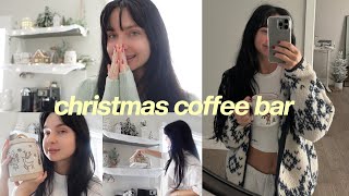 WINTER WONDERLAND COFFEE BAR ☕ decorate with me for christmas 2023 neutral aesthetic cozy [upl. by Inalel]