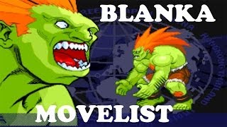 Street Fighter Alpha 3  Blanka Move List [upl. by Aspia]