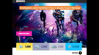 Fnchaptercom Free VBucks Scam Review fn chaptercom [upl. by Winou]