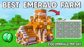 EFFORTLESS AUTOMATIC Emerald Farm Minecraft Java 121 [upl. by Yanat]