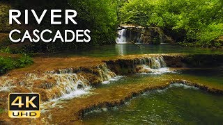 4K River Cascades  Relaxing Waterfall Sounds amp Ultra HD Nature Video  Water Flow  White Noise [upl. by Jobie]