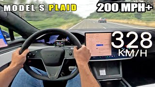 TESLA PLAID TRACK PACK 1020HP  0328KMH 0205MPH  STANDING MILE [upl. by Naitsirt]