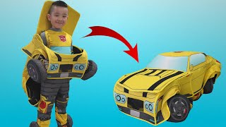 Cool Transforming Bumblebee Converting Costume CKN Toys [upl. by Helmer597]